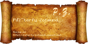 Péterfy Zotmund névjegykártya